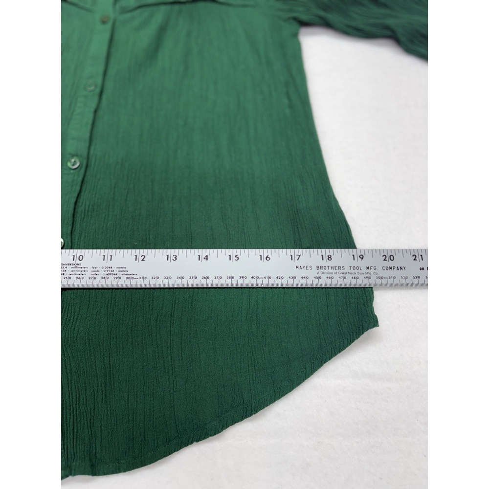 Mason & Belle Peasant Blouse Womens Small Boho Fairy Core Green Ruffled Neck - Picture 7 of 10